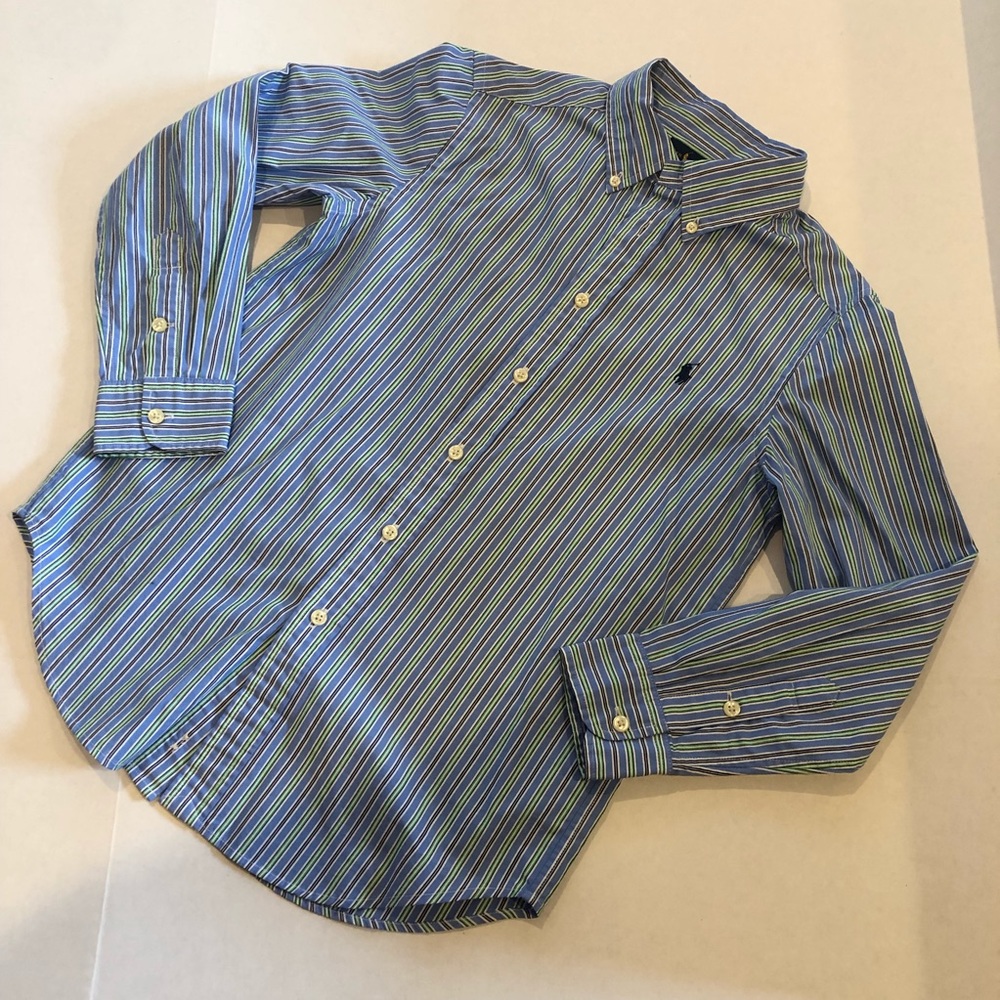 RALPH LAUREN boys blue button down shirt